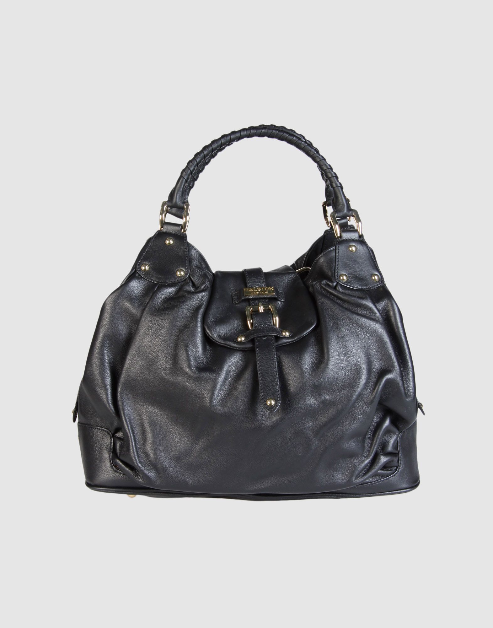black large leather bag
