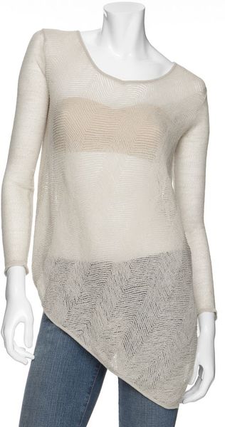 Helmut Lang Diagonal Knit Sweater in Gray (grey) - Lyst