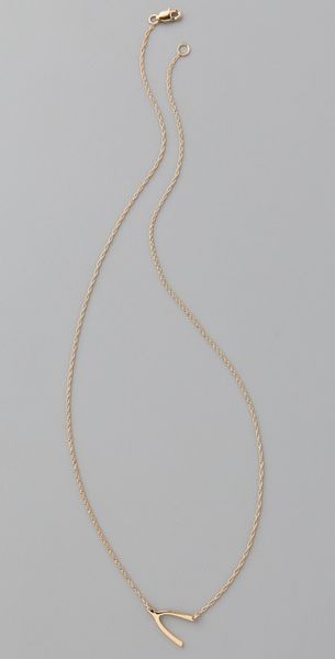 Jennifer Zeuner Mini Wishbone Necklace - Lyst
