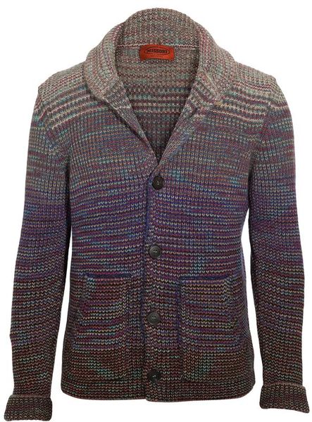 Missoni Wool, Alpaca and Mohair Degrade Knit Cardigan in Blue for Men (multi) - Lyst