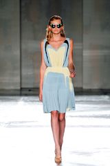 Prada Spring 2012 Gathered Waist Knife Pleated Cocktail Dress