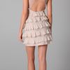 Rebecca Taylor Halter Dress with Lace Detail in Beige - Lyst
