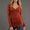 Testament Long Sleeve Henley Top in Rust in Brown (rust) - Lyst
