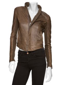 Veda High Collar Leather Jacket - Lyst