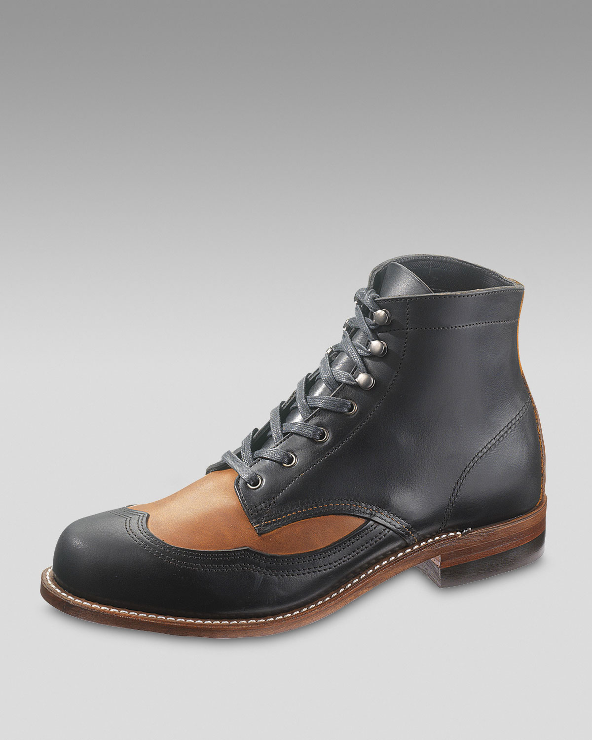 two tone wing tip shoes