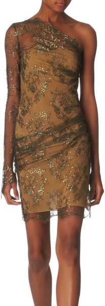 Pucci Asymmetric Lace Dress - Lyst