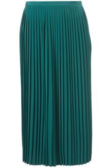 Topshop Pleated Calf Skirt - Lyst