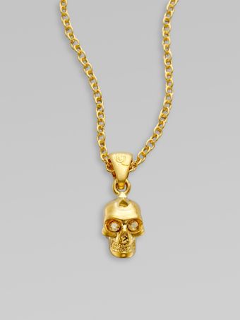 Alexander McQueen Skull Punk Pendant Necklace/goldtone - Lyst
