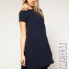 Asos Collection Asos Maternity Exclusive Swing Dress with Dipped Hem in Blue (navy) - Lyst
