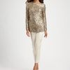 St. John Sequined Top in Gold - Lyst