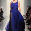 Bottega Veneta Spring 2012 See Through Silk Chiffon Pleated Gown In Deep Blue in Blue (black, blue) - Lyst