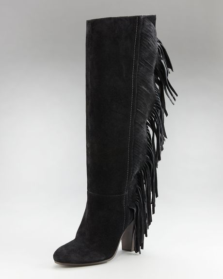 Diane Von Furstenberg Penn Backfringe Boot in Black - Lyst