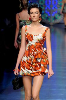 Dolce & Gabbana Spring 2012 Red Pepper Print Mini Dress With Bow Detail - Lyst