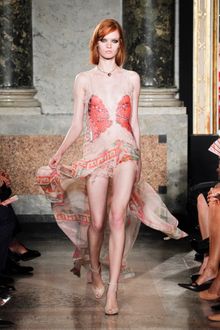 Emilio Pucci Spring 2012 Multi Print Assymetrical Evening Dress - Lyst