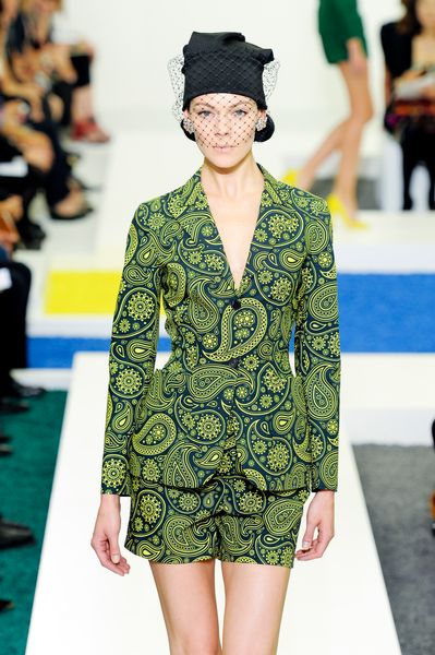 Jil Sander Spring 2012 Green Paisley Print Tailored Jacket in Floral (black, green) - Lyst