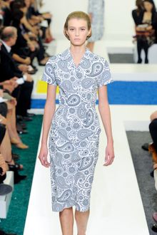 Jil Sander Spring 2012 Paisley Print Tailored Dress With Collar - Lyst