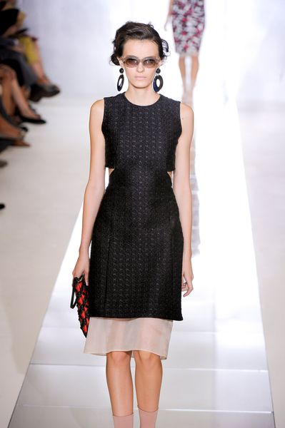 Marni Spring 2012 Black Clutch with Red and Beige Stitching in Brown - Lyst