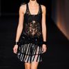 Roberto Cavalli Spring 2012 Sheer Black Lace & Sequin Cocktail Dress With Multi Print Detail in Black - Lyst