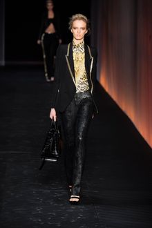 Roberto Cavalli Spring 2012 Black Python Embossed Skinny Pants - Lyst