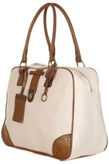 Topshop Canvas Faux Leather Holdall Bag - Lyst