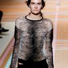 Versus Spring 2012 Crew Neck Sheer Striped Long Sleeve Top in Gray - Lyst