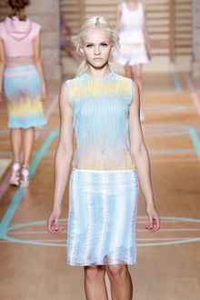 Versus  Spring 2012 Sheer Pastel Print Short Sleeve Top - Lyst