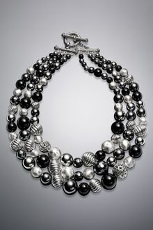 David Yurman Dy Elements Three-row Necklace, Black Onyx - Lyst