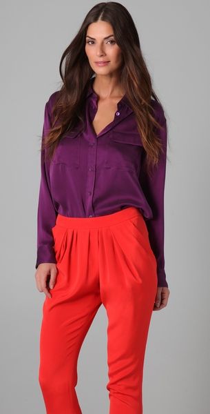  Signature Sand Washed Satin Blouse 