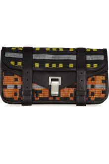 Proenza Schouler Ps1 Leather and Navajo Jacquard Clutch - Lyst