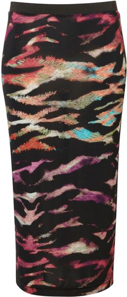 Topshop Animal Print Slinky Pencil Skirt in Multicolor (multi) - Lyst