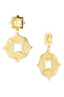 Tory Burch Geo Star Dangle Clip Earrings - Lyst