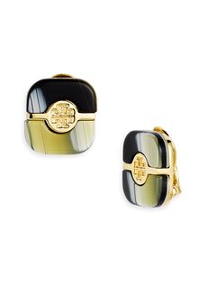 Tory Burch Split Plate Logo Clip Earrings - Lyst