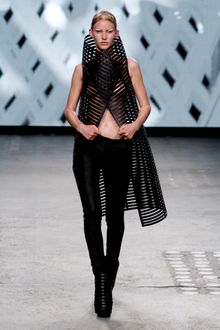 Gareth Pugh Spring 2012 Sleeveless Structured Cut-Out Long Top In Black - Lyst