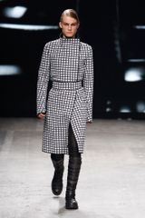 Gareth Pugh Spring 2012 Black And White Asymmetric Long Coat With High Collar 