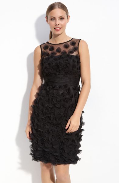 js collections floral appliqué gown