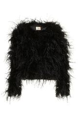 Topshop Feather Coat By Rare Opulence**