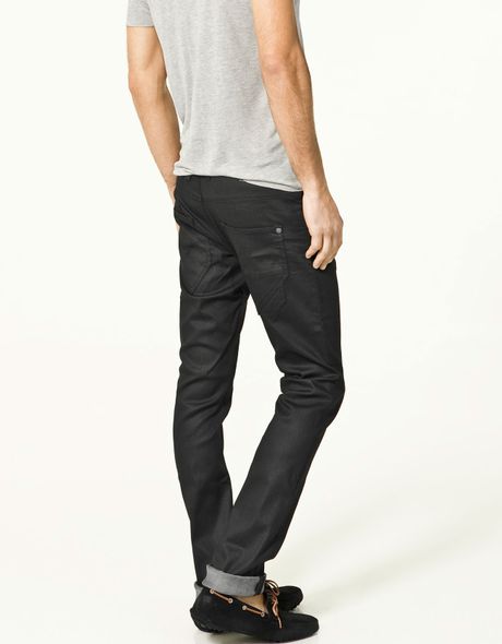 waxed skinny jeans mens