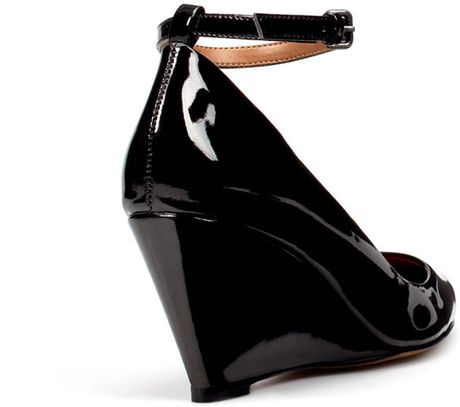 zara leather mini wedges with ankle strap