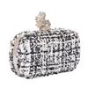 Alexander Mcqueen Heraldry Skull Tweed Box Clutch in Gray (black white) - Lyst