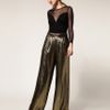 Asos Palazzo Trousers In Gold Metallic Jacquard in Gold - Lyst