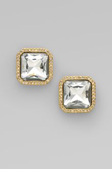 Kate Spade Pav&eactue; Accented Large Stud Earrings/clear - Lyst