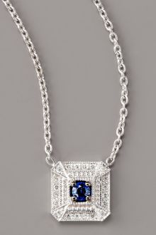 Penny Preville Diamond & Sapphire Square Pendant Necklace - Lyst