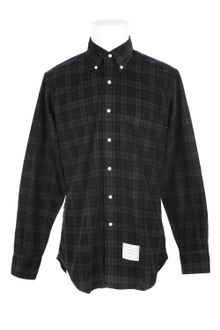 Thom Browne Check Velvet Cotton Long Sleeves Shirt - Lyst