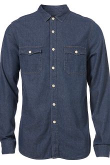 Long Denim Western Detail Shirt - Lyst
