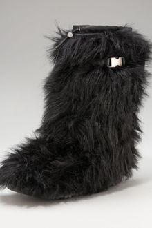 Prada Tall Eco-fur Buckle Boot - Lyst