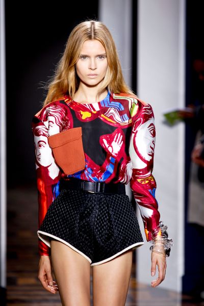 Balenciaga Spring 2012 Pleated Through The Thigh High Waisted Mini Shorts In Black in Black - Lyst