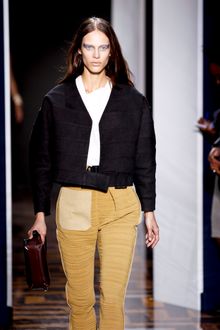 Balenciaga Spring 2012 Black Cropped Lapel-Less Jacket  - Lyst