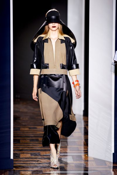 Balenciaga Spring 2012 Colour Block Maxi Skirt In Black & Brown in Brown (black, natural) - Lyst