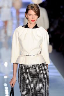 Dior Spring 2012 White Gazar Blouse with Organza Collar - Lyst