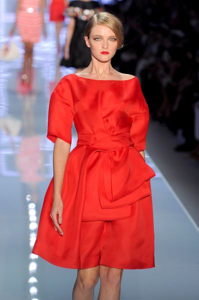 Dior Spring 2012 Red Grace Kelly Tulle Dress with Bow in Red - Lyst